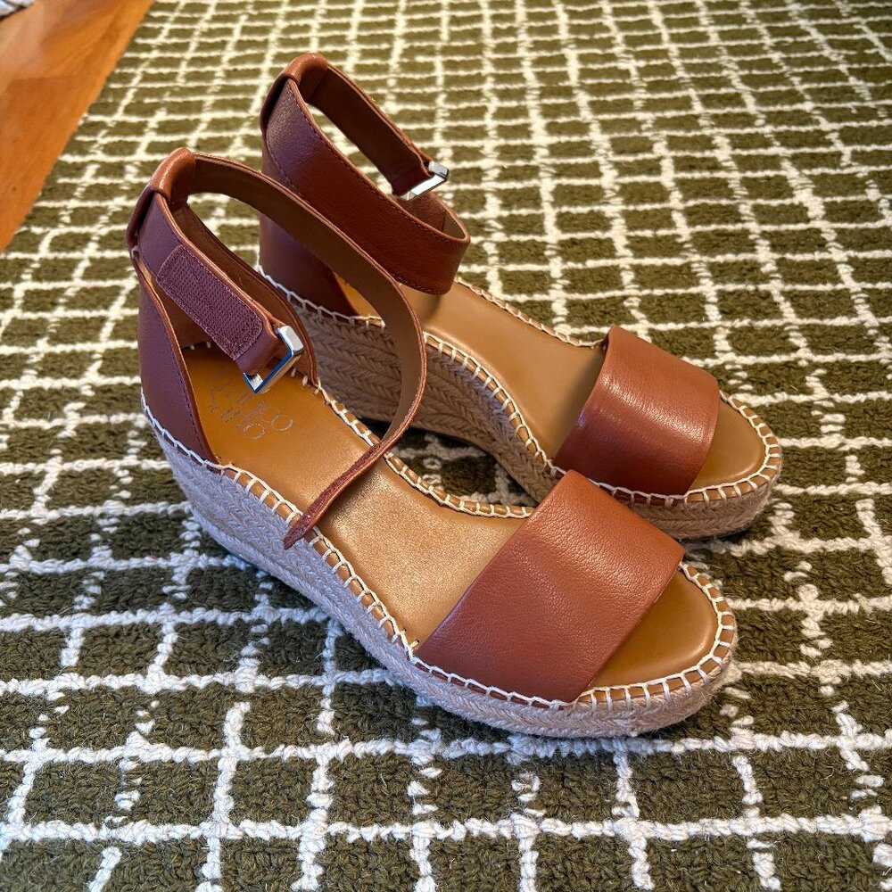 Franco Sarto Clemens Espadrille Wedges - Tan, 7
